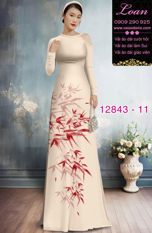 Vải áo dài hoa in hai da