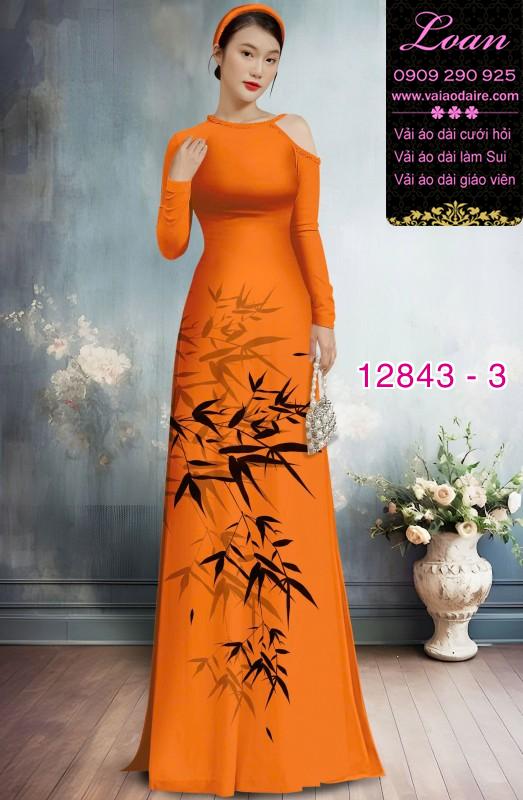 Vải áo dài hoa in hai da