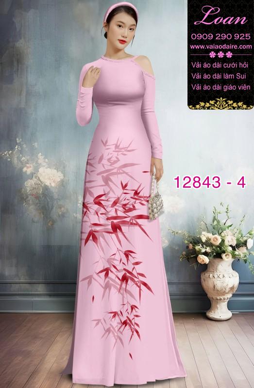 Vải áo dài hoa in hai da