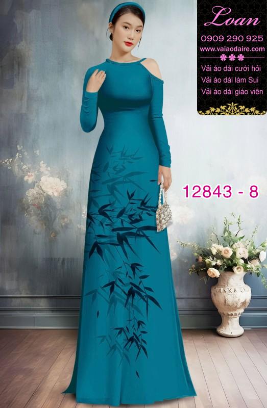 Vải áo dài hoa in hai da