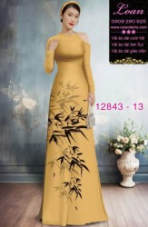 Vải áo dài hoa in hai da