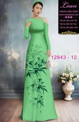 Vải áo dài hoa in hai da