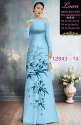 Vải áo dài hoa in hai da