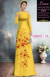 Vải áo dài hoa in hai da