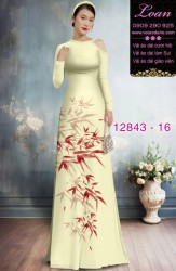 Vải áo dài hoa in hai da