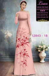 Vải áo dài hoa in hai da