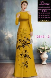 Vải áo dài hoa in hai da