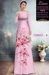 Vải áo dài hoa in hai da