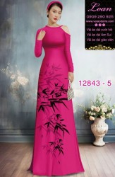 Vải áo dài hoa in hai da