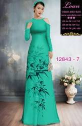 Vải áo dài hoa in hai da