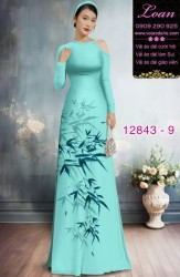 Vải áo dài hoa in hai da