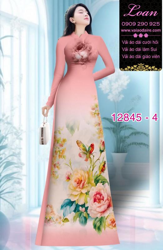 Vải áo dài hoa in 3D