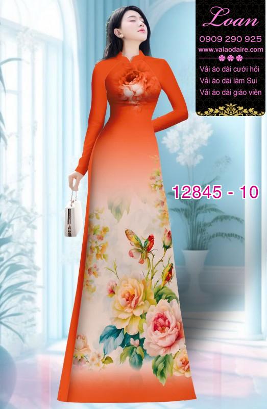 Vải áo dài hoa in 3D