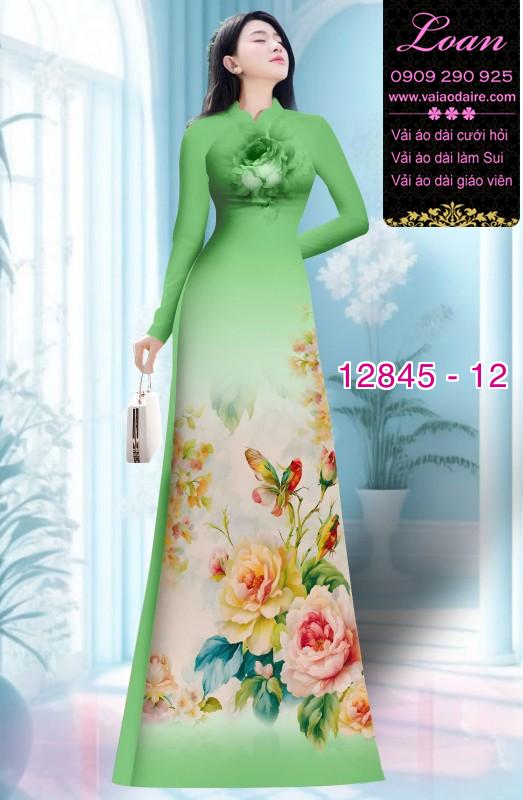 Vải áo dài hoa in 3D