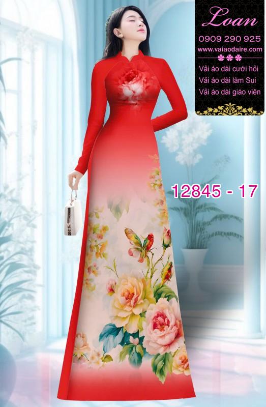 Vải áo dài hoa in 3D