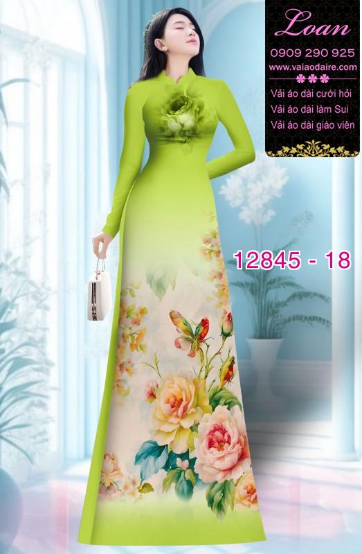 Vải áo dài hoa in 3D