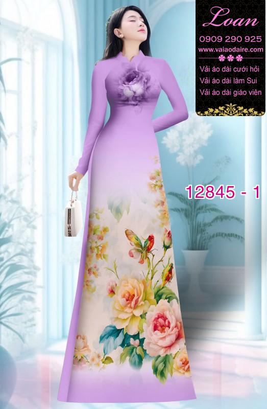 Vải áo dài hoa in 3D