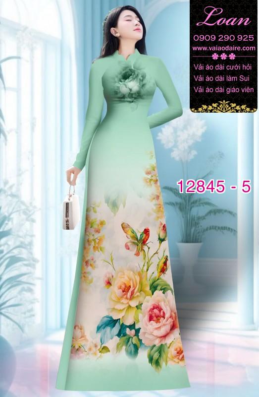 Vải áo dài hoa in 3D