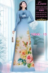 Vải áo dài hoa in 3D