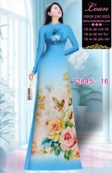 Vải áo dài hoa in 3D