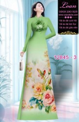 Vải áo dài hoa in 3D