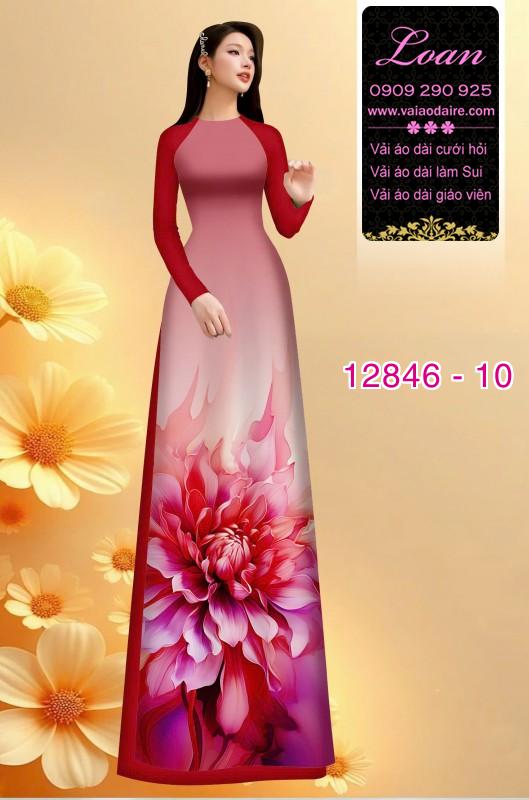 Vải áo dài hoa in 3D