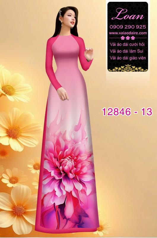 Vải áo dài hoa in 3D