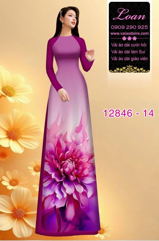 Vải áo dài hoa in 3D