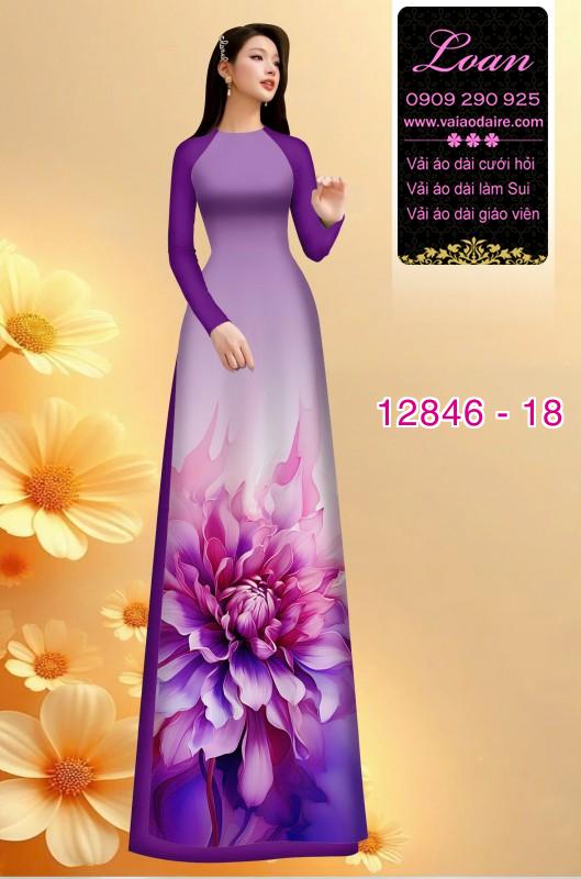 Vải áo dài hoa in 3D