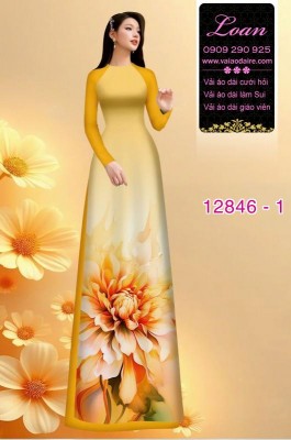 Vải áo dài hoa in 3D-DT 12846