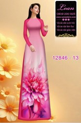 Vải áo dài hoa in 3D