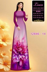 Vải áo dài hoa in 3D