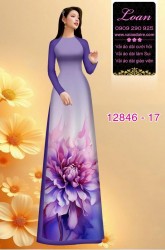 Vải áo dài hoa in 3D