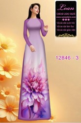 Vải áo dài hoa in 3D