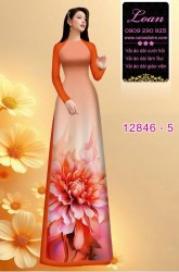 Vải áo dài hoa in 3D