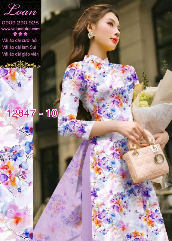 Vải áo dài hoa in 3D