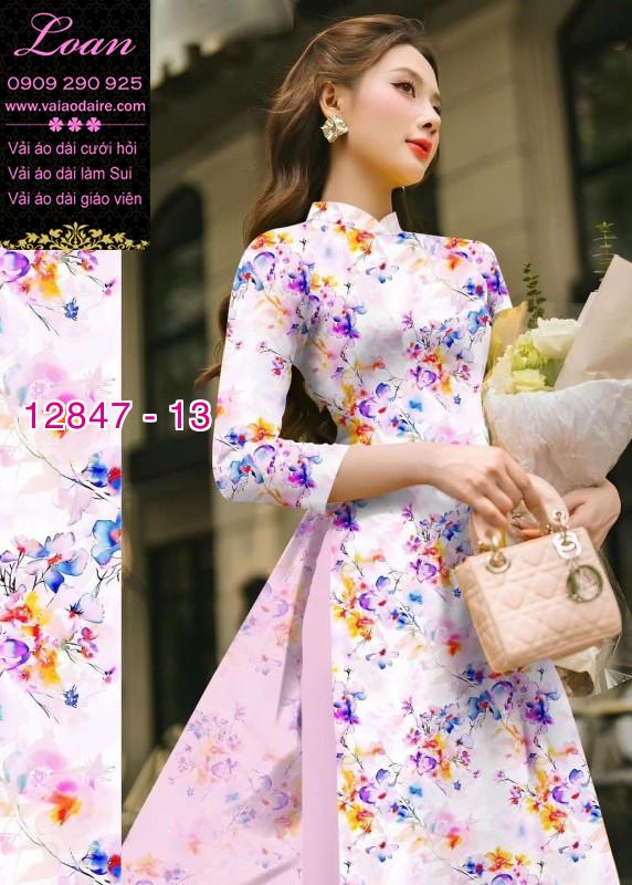 Vải áo dài hoa in 3D