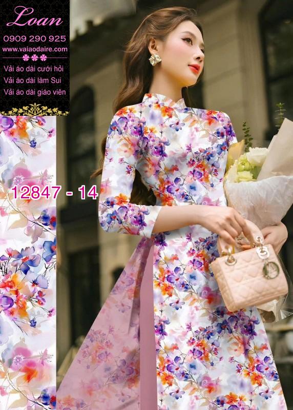 Vải áo dài hoa in 3D