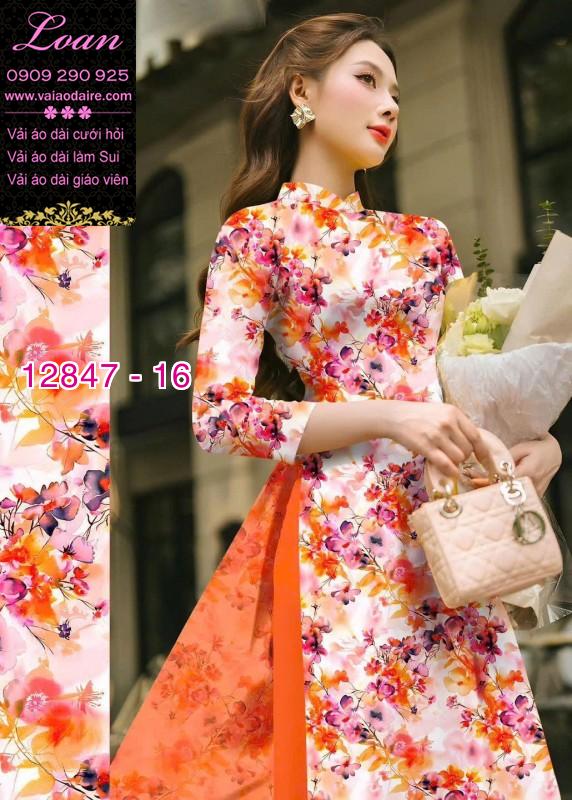 Vải áo dài hoa in 3D