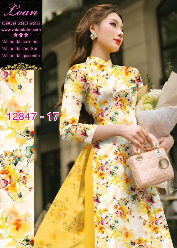 Vải áo dài hoa in 3D