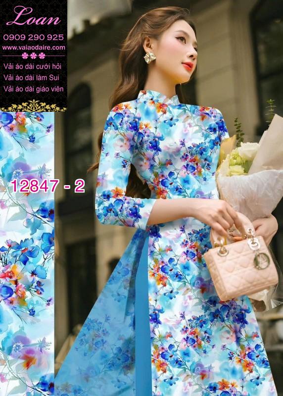 Vải áo dài hoa in 3D