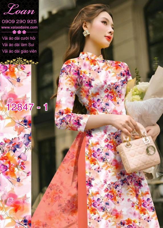 Vải áo dài hoa in 3D