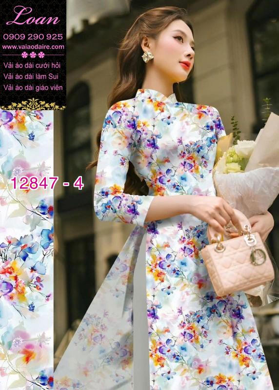 Vải áo dài hoa in 3D