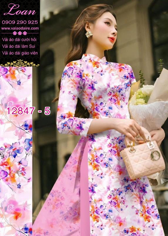 Vải áo dài hoa in 3D