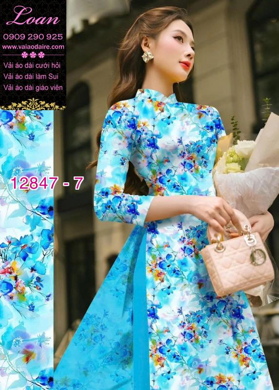 Vải áo dài hoa in 3D