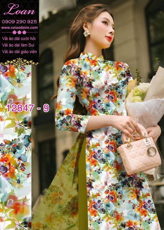 Vải áo dài hoa in 3D