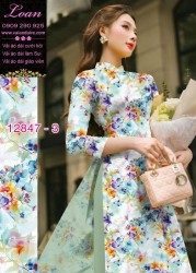 Vải áo dài hoa in 3D