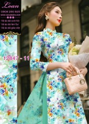 Vải áo dài hoa in 3D