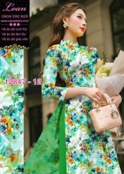 Vải áo dài hoa in 3D