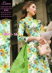 Vải áo dài hoa in 3D